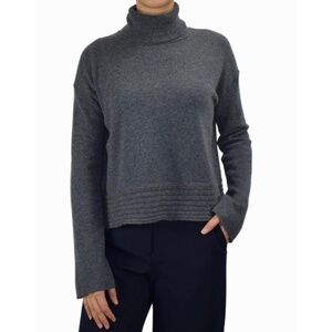 Inhabit NHBT Cashmere Rib Hem Turtleneck Sweater Charcoal Gray Size P X-Small
